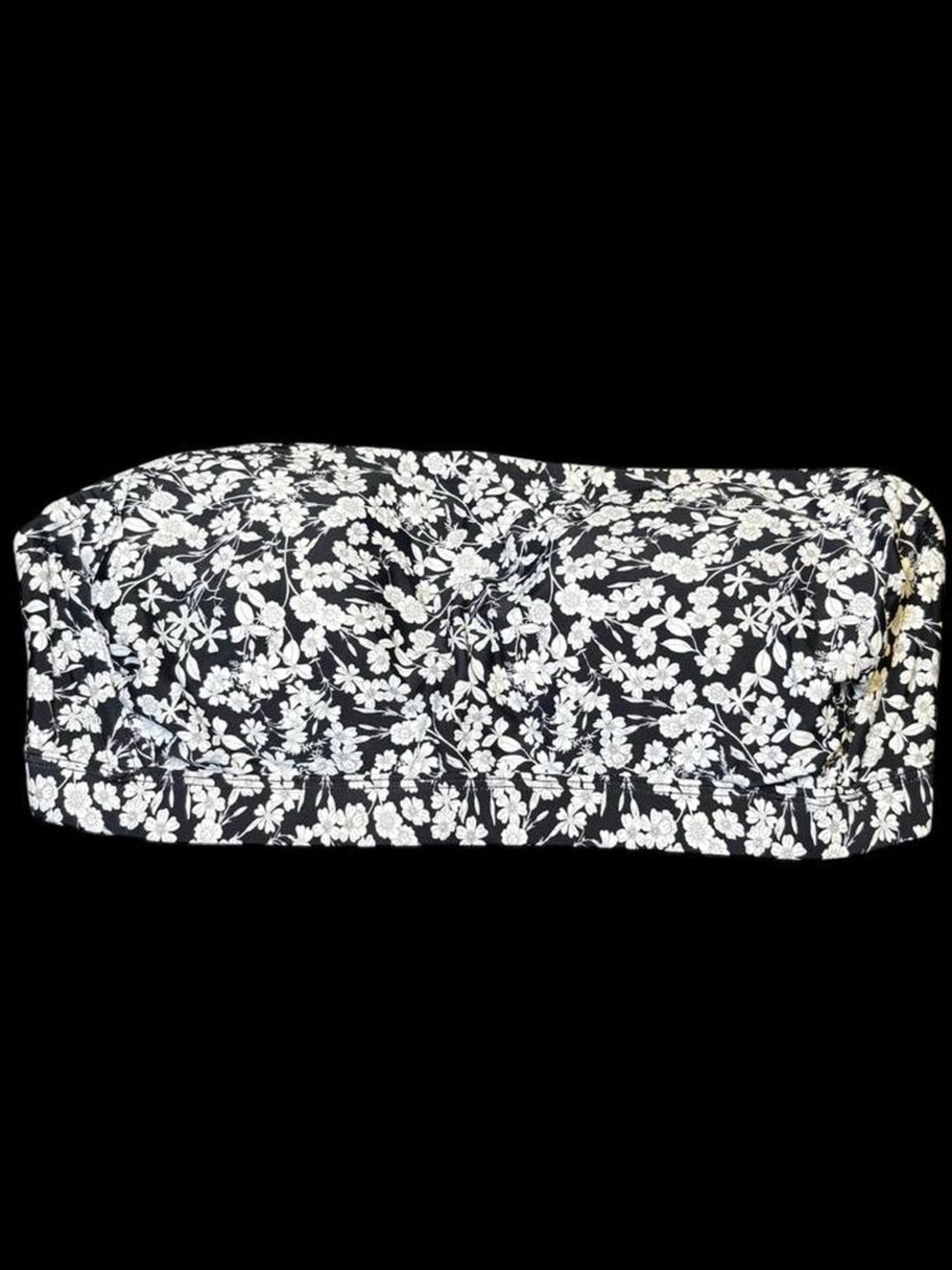 Black & White Floral Bandeau Top
